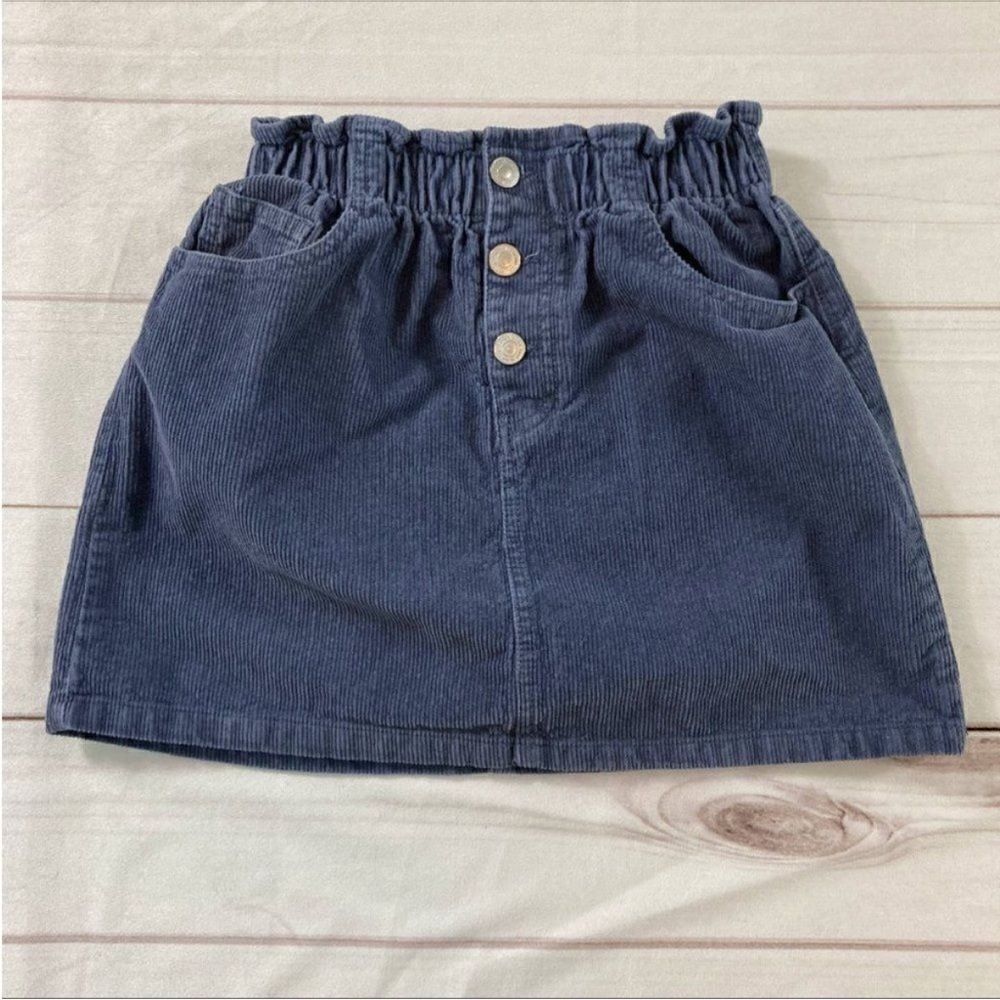 Zara Kids Blue Girl's Corduroy Skirt Size 13-14